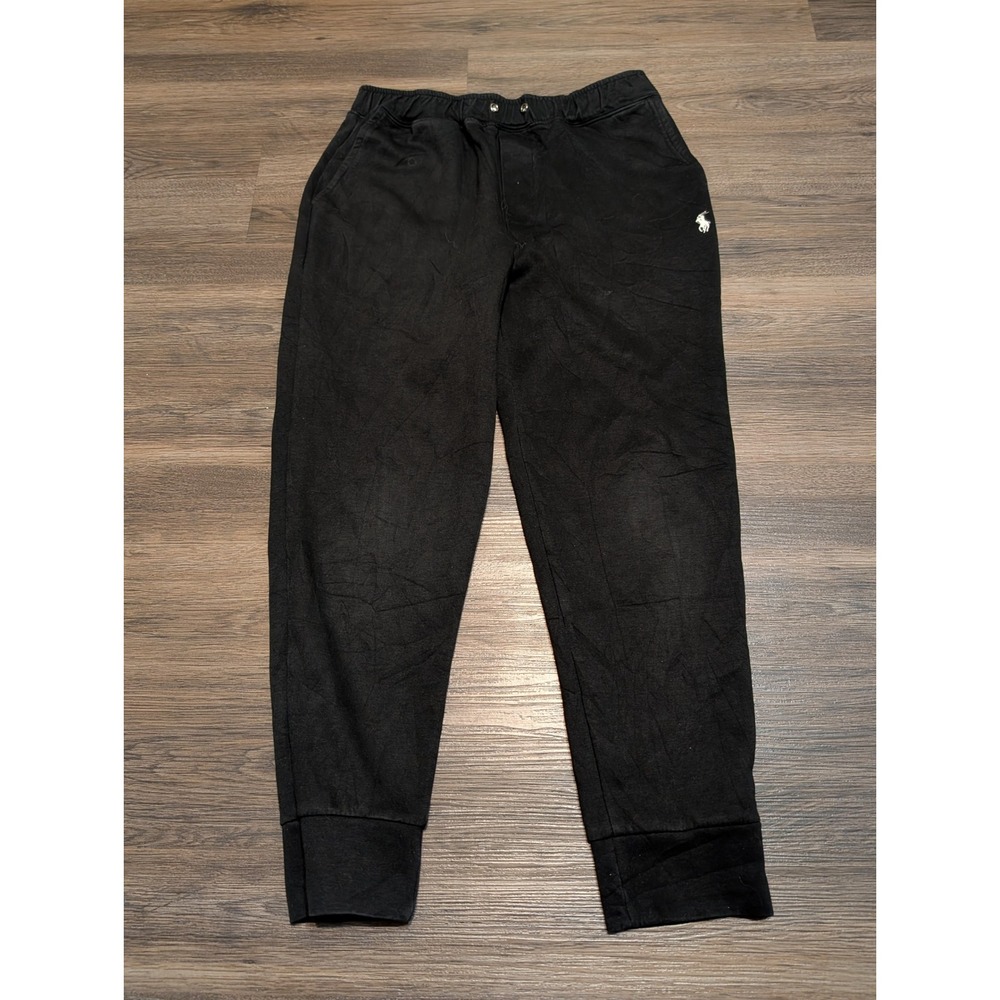 Polo Ralph Lauren Jogger Sweatpants Mens Medium Black Pony Logo 175/84A Lounge